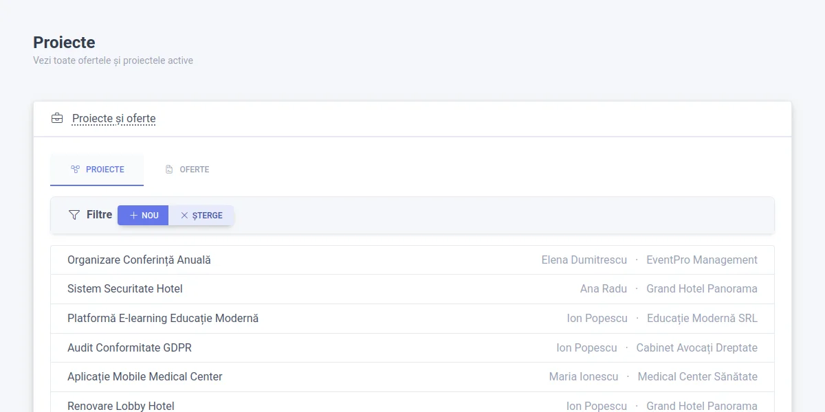 Client portfolio and project overview