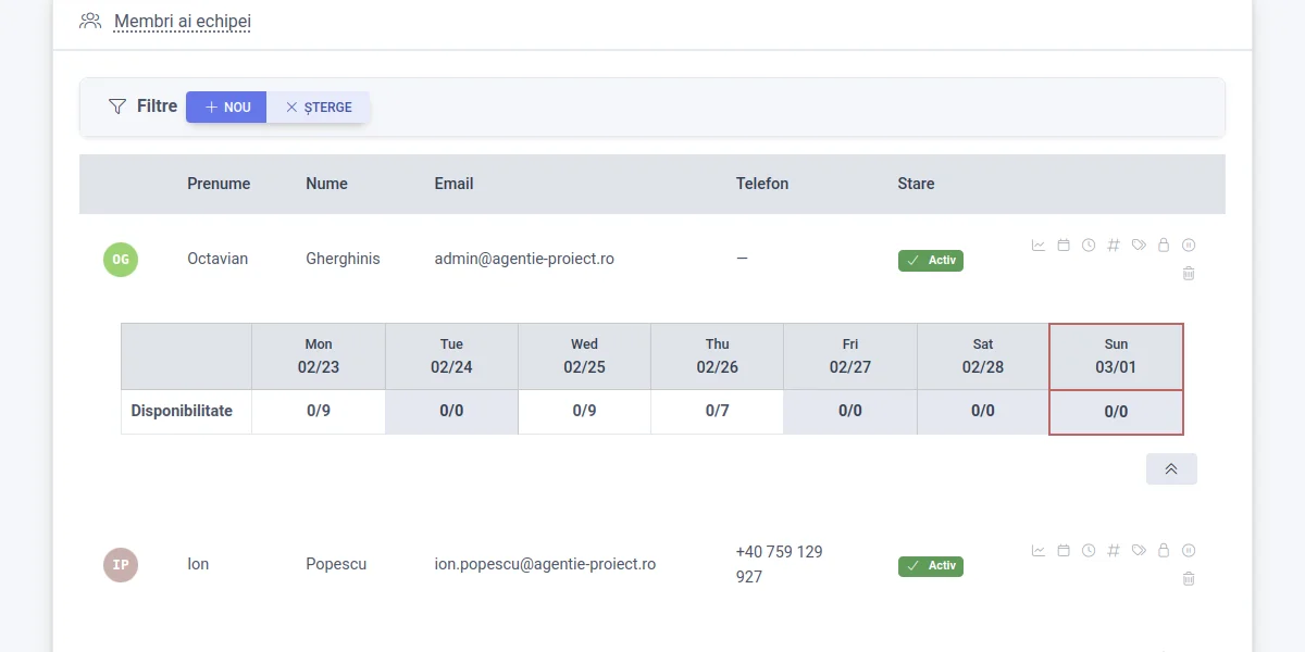 Availability and time-off management
