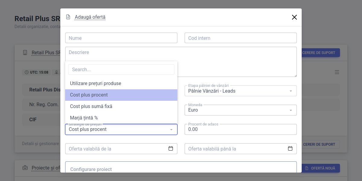Project profitability breakdown