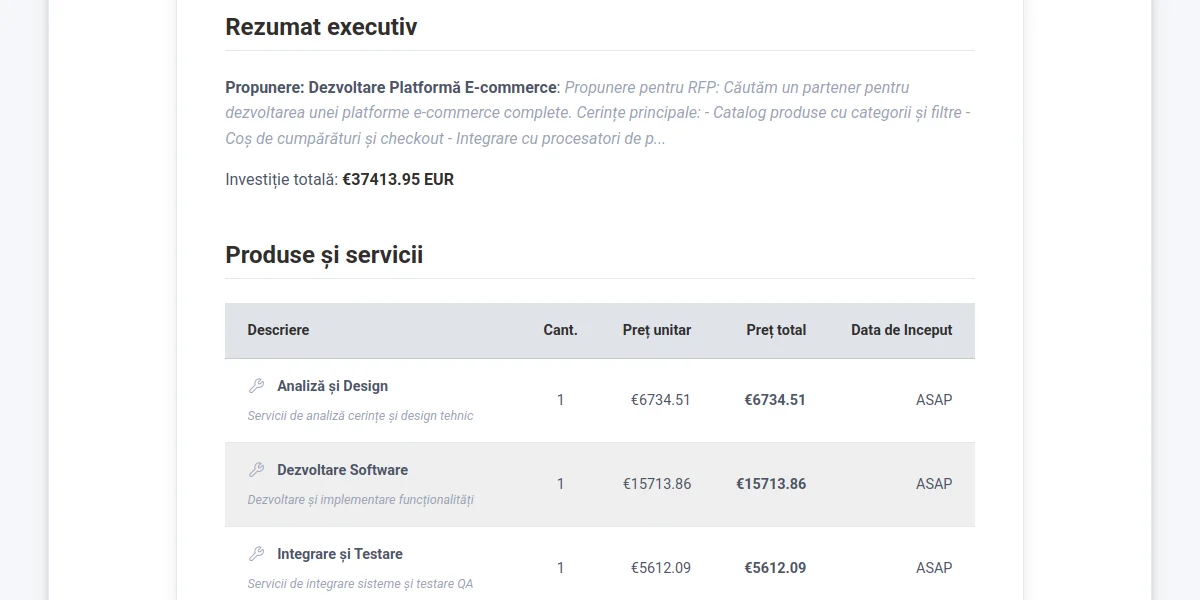 Professional proposal with catalog